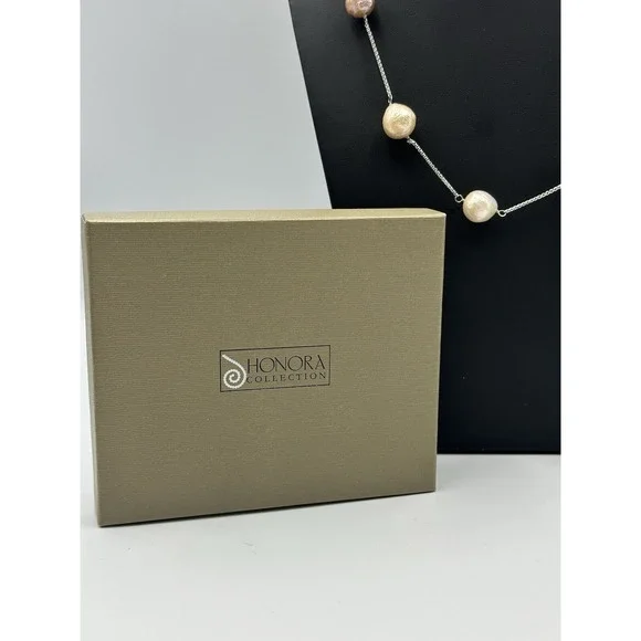 Honora Sterling Silver Pink & White Fresh Water Pearl Collection Necklace VTG - Picture 2 of 11